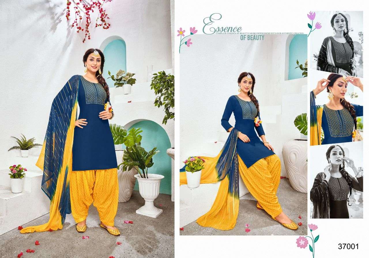 Artio By Kapil Trendz-Jecord Patiyala Vol 3-14-Kg-Rayon-Fancy-Work-Kurti-Cotton-Jacquard-Patiyala-Nazmin-Fancy-Jari-Dupatta-37001
